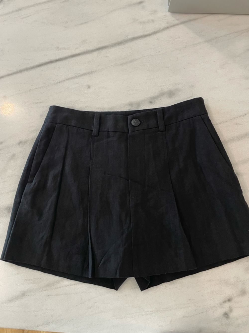Rag & Bone Helena cotton/linen skort in Black